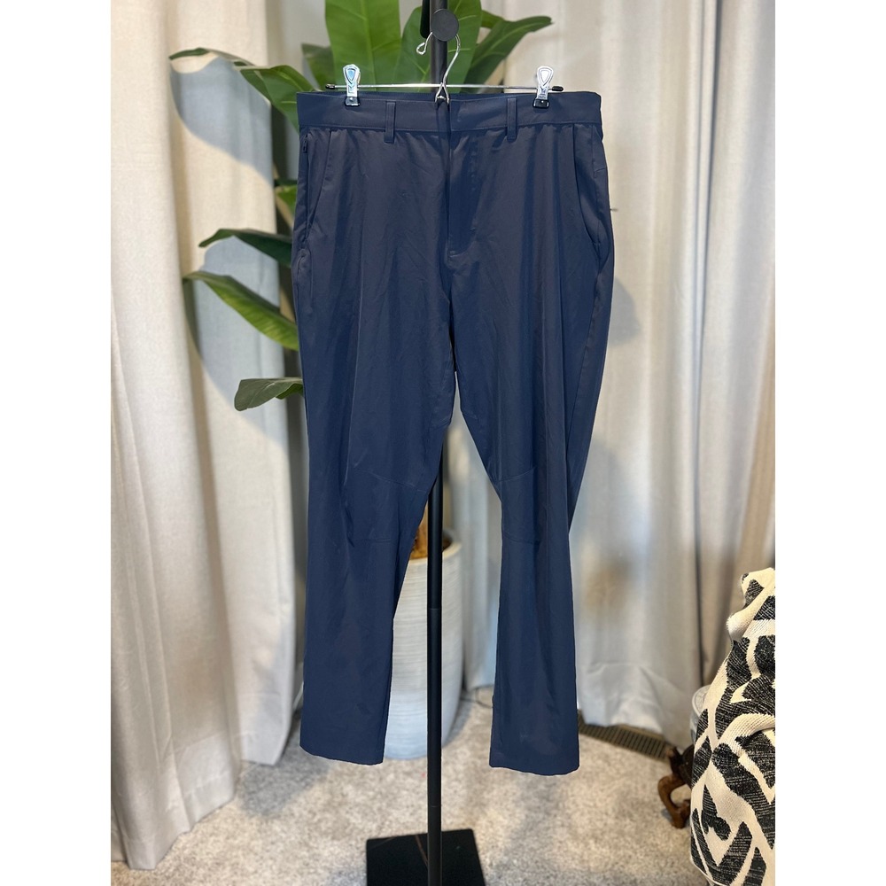 Fabletics Mens The Only Pant Navy Blue Stretch Performance Chino Trousers